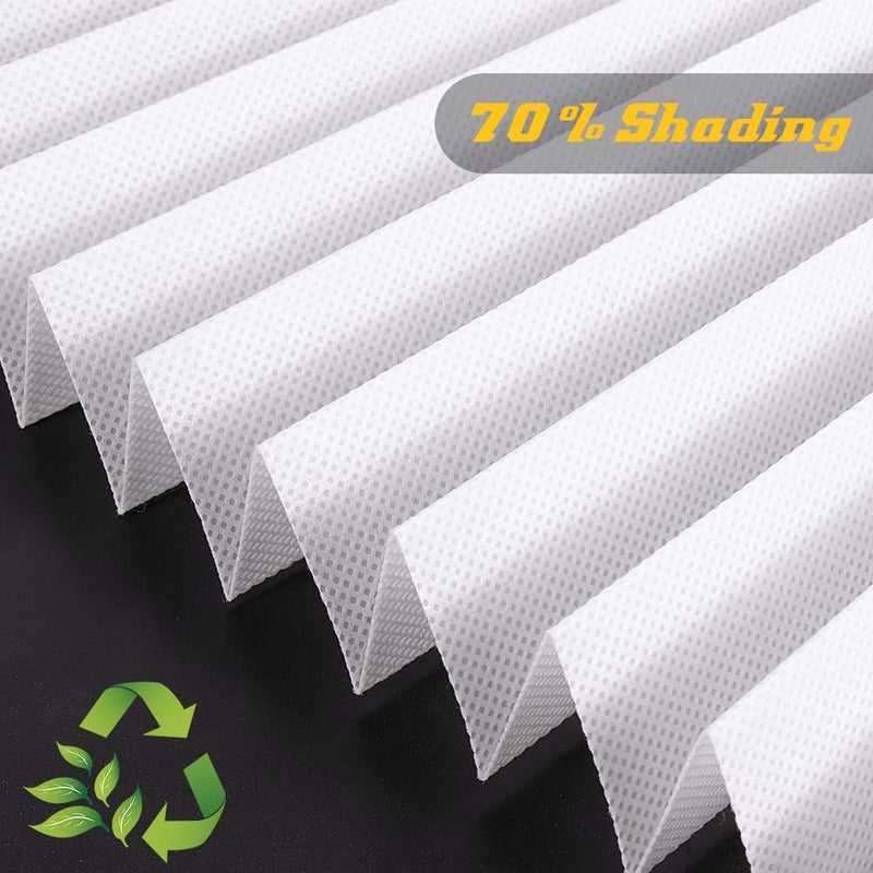 SEEYE Light Filtering Temporary Blinds Cordless Shades Fabric Pleated Fabric Shade Easy to Cut and Install, 48" W x 72" L - 2 Pack, White, with 4 Clips - Image 3